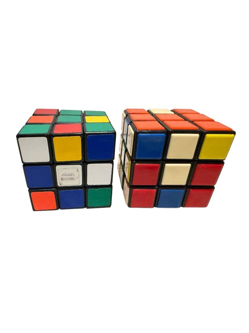 Lot of 2 Rubik's Cube 1 is a Vintage with Colored Stickers
